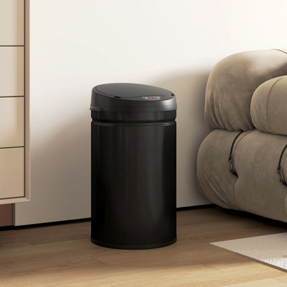 HOMCOM 30 Liter Sensor-Mülleimer mit Soft-Close-Funktion, berührungsfreier Abfalleimer aus Edelstahl für hygienische Küchen