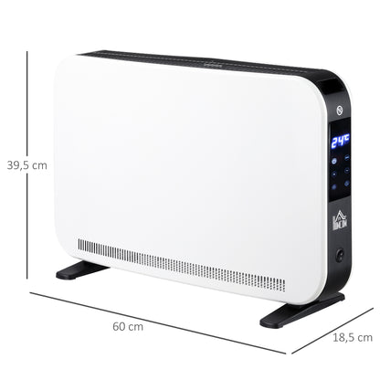 HOMCOM Elektroheizung 2000W Heizlüfter mit 3 Heizstufen Heizkörper mit LED-Anzeige, 24-Stunden-Timer Verstellbar Temperatur für 18 m²