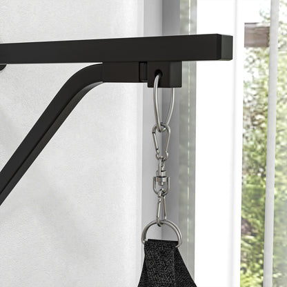 SPORTNOW Boxsack, befüllbar, mit Wandhalterung, Handschuhen und Bandagen, bis 45 kg, Schwarz