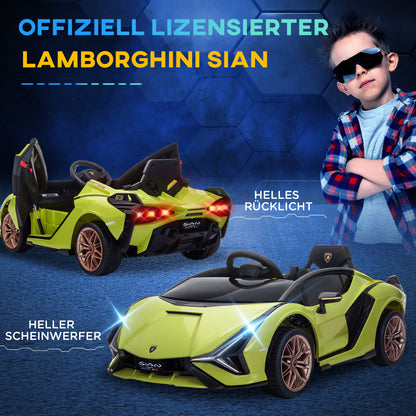 HOMCOM Kinder-Elektroauto, Lamborghini, 3-5 km/h, Fernsteuerung, für 3-5 Jahre, Grün