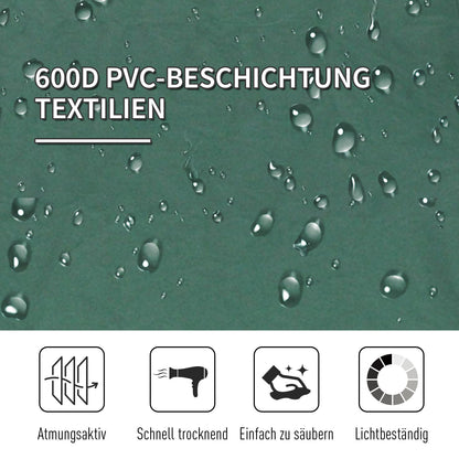 Outsunny Campingbett Klappbar für 2 Personen Feldbett Klappbett mit Tragetasche bis 136 kg belastbar Stahl Oxford Grün+Schwarz 193 x 125 x 40 cm