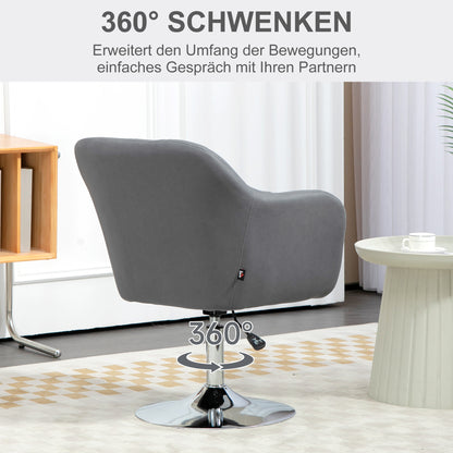 HOMCOM Drehstuhl, höhenverstellbarer Bürostuhl، بوليستر، معدني، 60 × 60 × 79-91 سم، Dunkelgrau