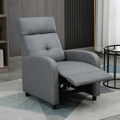 HOMCOM Relaxsessel mit Liegefunktion, ausfahrbares Fußteil, Taschenfederkern, bis 150 kg, Grau
