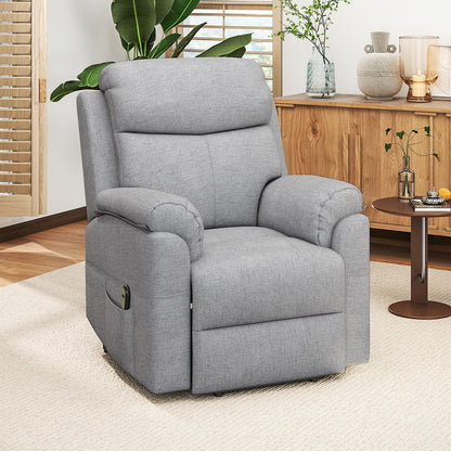 HOMCOM Elektrischer Aufstehsessel, Sessel mit Aufstehhilfe, Relaxsessel mit Schlaffunktion, Leinenoptik, 83 x 89 x 102 سم, غراو