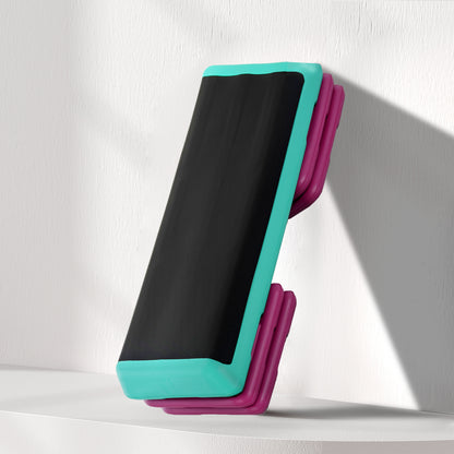 HOMCOM Steppbrett höhenverstellbar Fitness Stepper 3 Stufen (10/15/20 cm) Rutschfest Stepbench für Zuhause Fitnessstudio Büro Kunststoff Schwarz+Grün+Violett