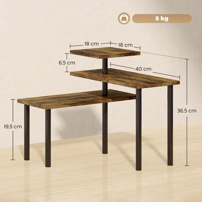 HOMCOM Küchenregal, Drehbar Mikrowellenregal mit 3 Ebenen, Industrielles Standregal Metall, 40 x 18 x 36,5 cm