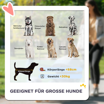 PawHut Hundewagen, Faltbarer Hundebuggy für große Hunde, Haustierwagen mit 4 Rädern, Sicherheitsleinen, Bremsen, Dunkelgrün