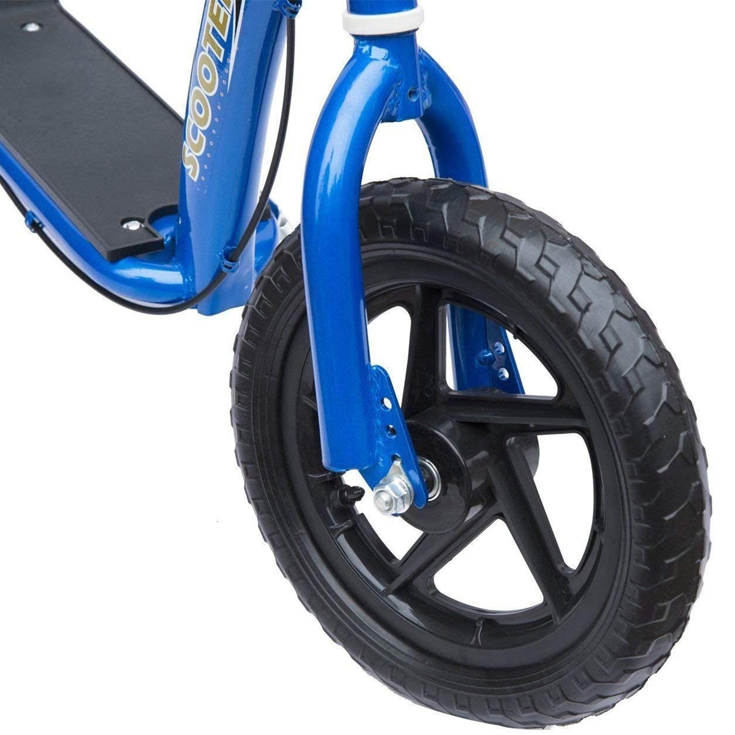 HOMCOM Kinderroller mit Hinterbremse Kickscooter 12 Zoll Tretroller Roller Scooter Cityroller für Kinder Kickboard Höhenverstellbar Stahl EVA Blau 120 x 52 x 80-88 cm