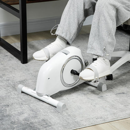 SPORTNOW Mini-Heimtrainer, Unter-dem-Schreibtisch-Fußpedale, Arm- und Beinübungen, 8 Widerstandsstufen, Stahl, Weiß