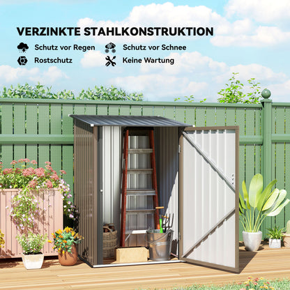 Outsunny Geräteschuppen aus Stahl 100 x 103 x 160cm Braun