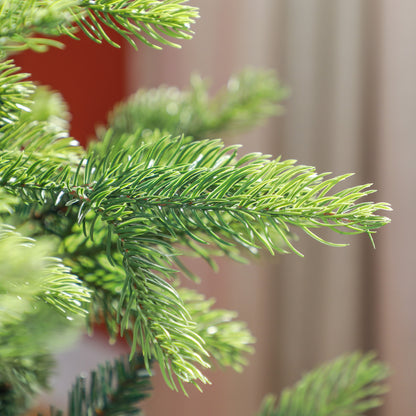 HOMCOM Künstlicher Weihnachtsbaum, realistisches Aussehen, flammhemmend, stabiler Metallfuß, 183 cm, Grün