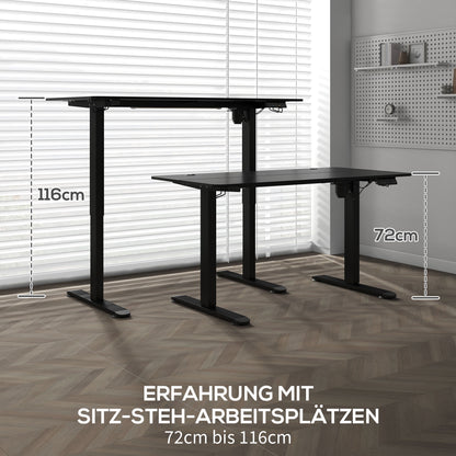Vinsetto Stehpult höhenverstellbarer Computertisch Schreibtisch, 140 cm x 70 cm x 116 cm, Schwarz