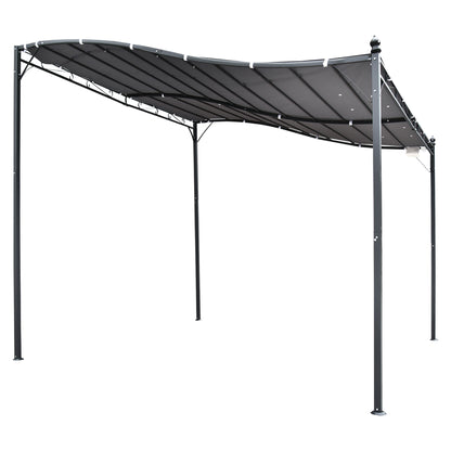 Outsunny Pergola Gartenpavillon Pavillon Überdachung Zelt Metall Grau 297x297cm