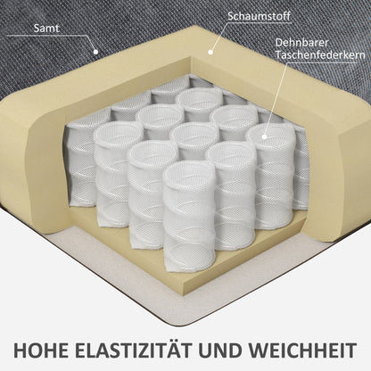 HOMCOM Relaxsessel mit Fußstütze, Liegesessel, drehbar, bis 150 kg, Stahlrahmen, 88x96x108cm, Dunkelgrau