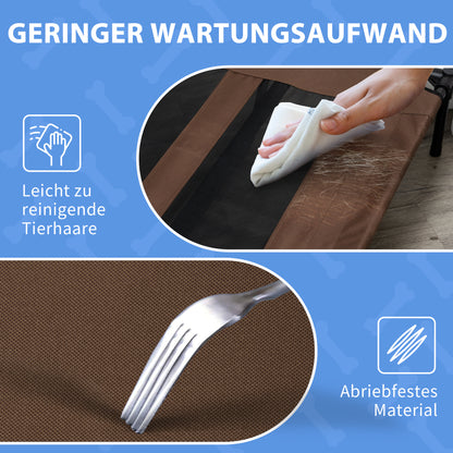 PawHut Hundebett, faltbar, Outdoor-Hundebett, erhöhter Stand, 122 cm x 92 cm x 23 cm, Kaffee-Braun + Schwarz