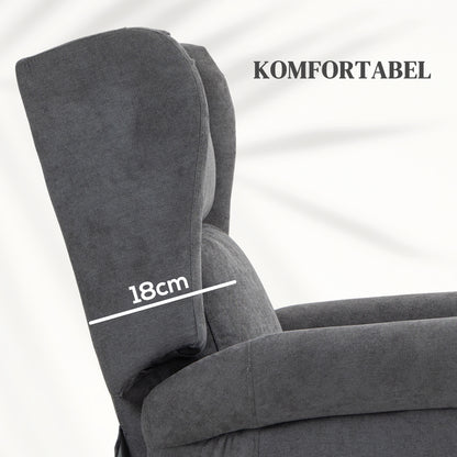 HOMCOM Relaxsessel, Aufstehhilfe, Liegefunktion, bis 200kg, 72,5x94x109cm, Dunkelgrau