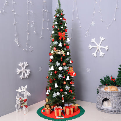 HOMCOM Weihnachtsbaum künstliche Künstliche Tanne Christbaum, inkl Ständer Weihnachtsstern 2,1 m, Grün