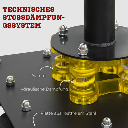 SPORTNOW Boxstand, zwei Speedballs, drehbare Boxstange, Kickpolster, höhenverstellbar, Stahl, 107 x 36 x 140-205cm
