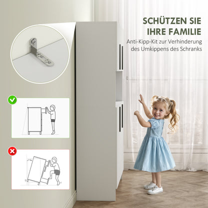 HOMCOM Küchenschrank, 4 Schränke, 6 Türen, 12 Scharniere, Arbeitsplatte, Spanplatte, Weiß