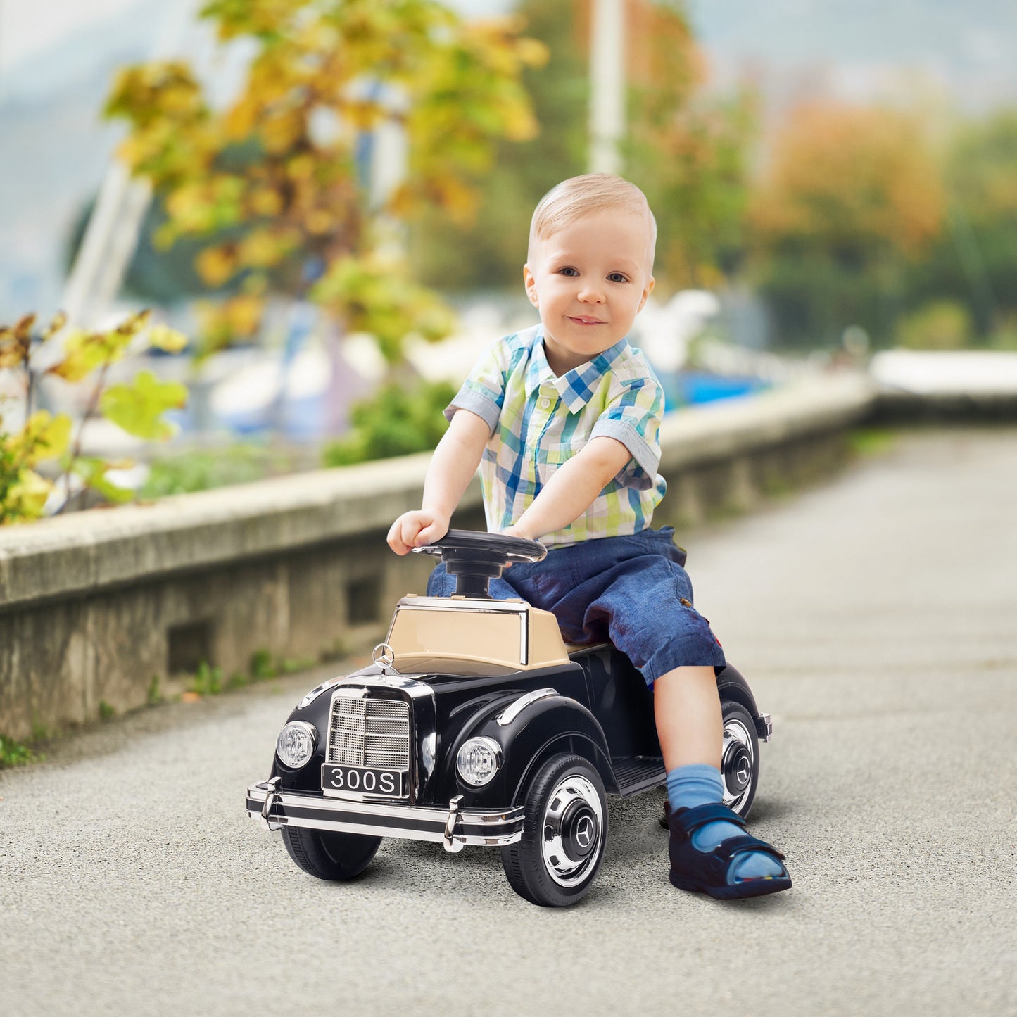 AIYAPLAY Rutscher Kinderauto Mercedes Benz Design 300 S Design, Schwarz