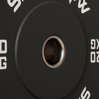 SPORTNOW Hantelscheiben-Set, 2 x 20 kg, olympischer Standard, Gummi, geräuscharm, Schwarz