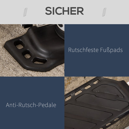 HOMCOM Mini Stepper für Zuhause, Rutschfest Up-Down Stepper mit LCD-Anzeige, Stepper Hometrainer mit zwei großen Pedalen, Stahl, Schwarz