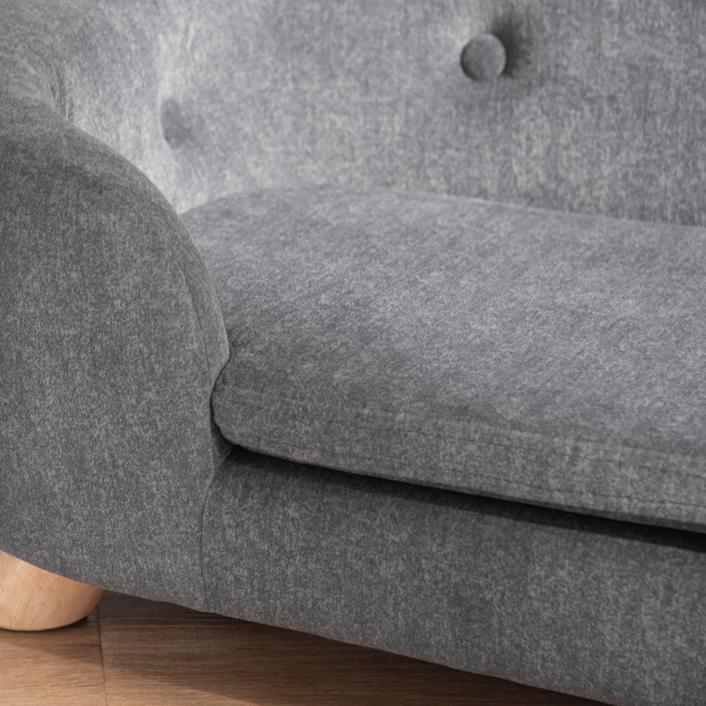 PawHut Haustiersofa Hundematte Hundebett Hundesofa Hundecouch Katzen Sofa mit Kissen Rückentasche Plüsch Schaumstoff Kiefernholz Dunkelgrau 70 x 47 x 30 cm