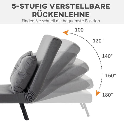 HOMCOM Relaxsessel im Skandidesign, Liegesessel, Lesesessel. ink. Kissen mit Knopfhefung, Schwarz + Natur