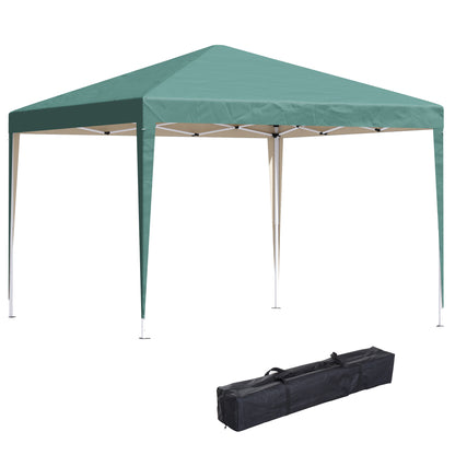 Outsunny Pavillon, 2,95 x 2,95 m Pop-Up-Faltpavillon, Gartenpavillon, Partyzelt, UV-Schutz, Stahl+Oxfordstoff, Grün