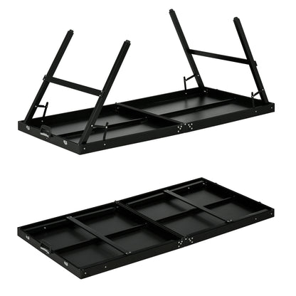 SPORTNOW Tischtennisset, faltbar, Schloss und Griff, Aluminiumrahmen, 152x76x72 cm, Schwarz