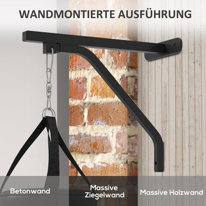 SPORTNOW Boxsack, befüllbar, mit Wandhalterung, Handschuhen und Bandagen, bis 45 kg, Schwarz