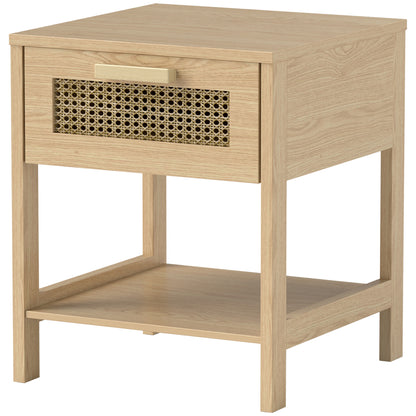 HOMCOM Nachttisch, Nachtschrank, Beistelltisch mit Schublade, MDF 40 x 40 x 48,4 cm