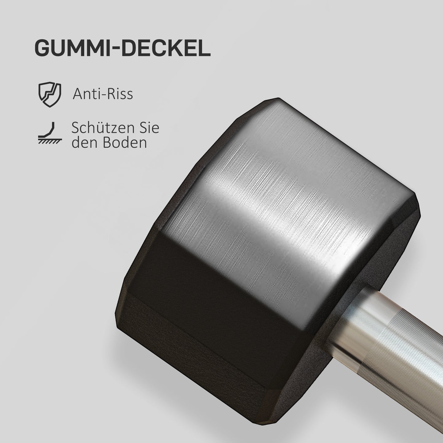 SPORTNOW Kurzhantel-Set 2 x 5kg, kein Wegrollen, rutschfester Griff, Gummimantel, Metallkern, Schwarz