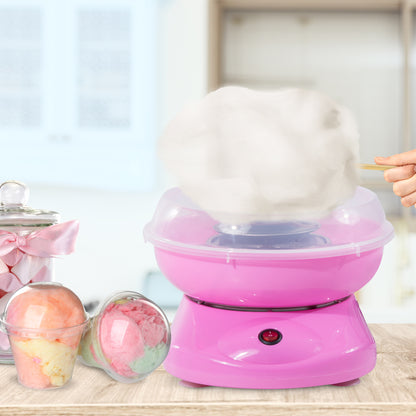 HOMCOM Zuckerwattemaschine für Zuhause ماكينة حلوى القطن Zuckerwatte Maschine mit Stäbchen und Messlöffel Höhe 18 سم 550 وات لـ Kinderfest، Geburtstag، Party Rosa