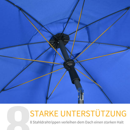 Outsunny Strandschirm، Sonnenschirm، mit Belüftungsöffnungen، verstellbare Neigung، UV50+ Ø1,80، Blau