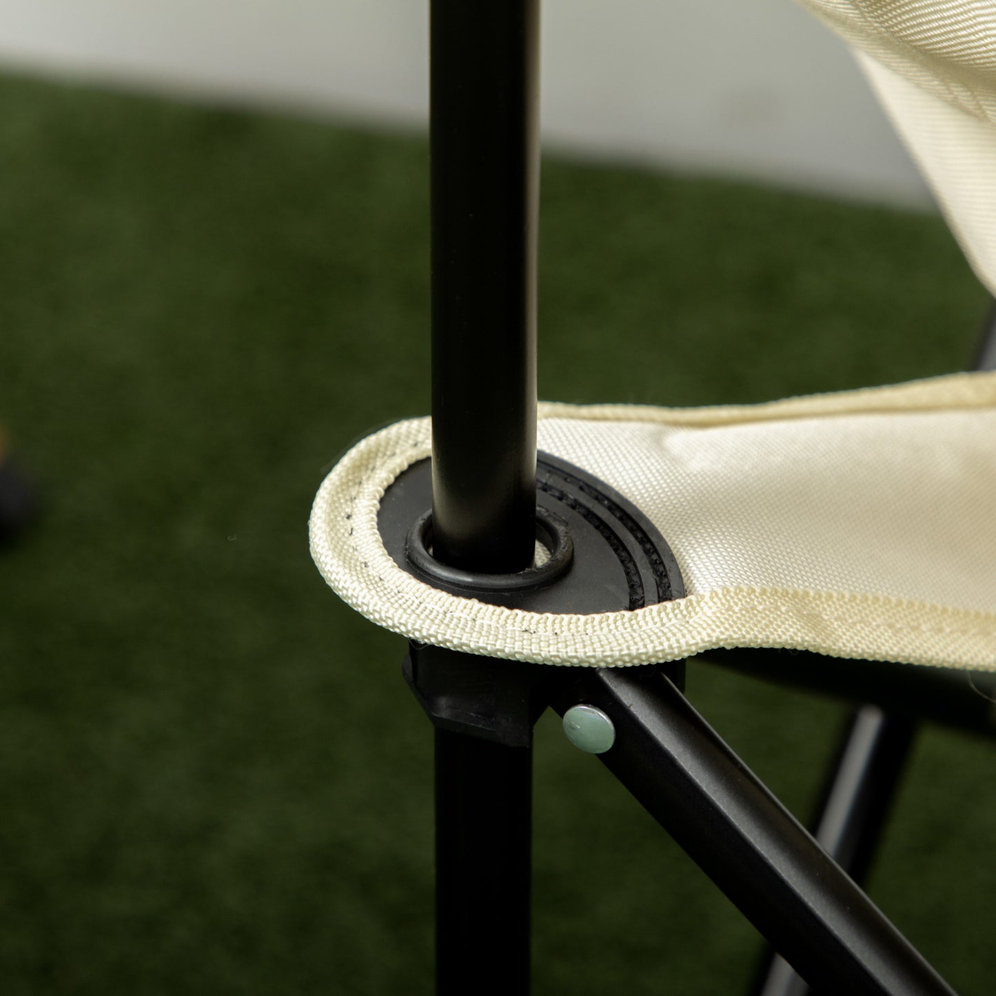 Outsunny Campingstuhl, faltbar, Stahlrahmen, Stoffsitz, Tragetasche, Weiß