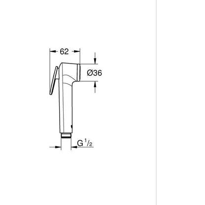 Shower head - GROHE Vitalio - 26351000 - 1 jet - Chrome - Hand shower with trigger - Anti-scald technology - Water saving