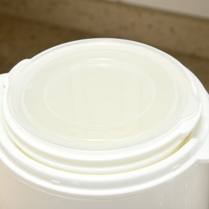 HOMCOM Joghurtbereiter, 1,5 L Joghurtmaschine mit 2 Gläsern, Sieb, Deckel, 20 W Joghurt-Maker für griechischen Joghurt, für 3–5 Personen, 19,5x17,5x21,4 cm, Weiß