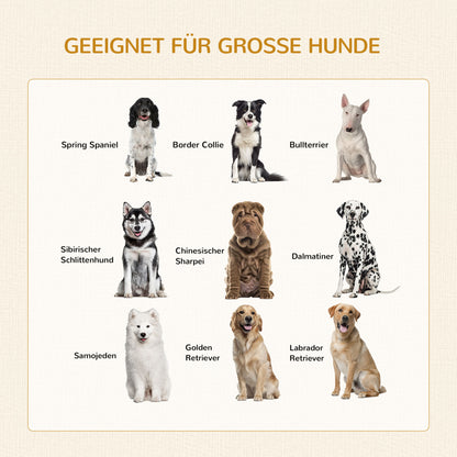 PawHut Hundebox, inkl. weicher Matte, 2 Türen, 2 Türen, verriegelbar, Stahl, Weiß, 94 x 60 x 71,5 cm