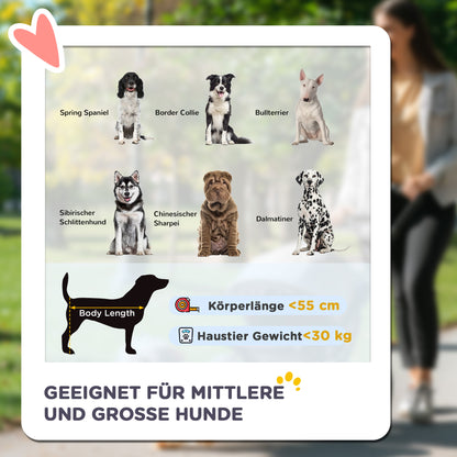 PawHut Hundewagen bis 30kg klappbar 2 Netzfenster 1 Seitentasche Oxfordstoff Stahl Schwarz