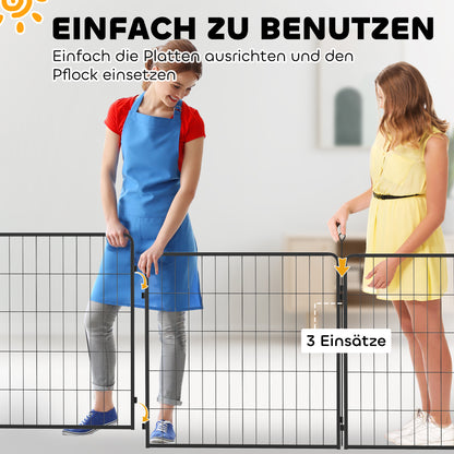 PawHut 2er-Set Erweiterung für Welpengehege، Hundezaun-Paneele، Haustierspielplatz، Welpenzaun aus Stahl، Grau