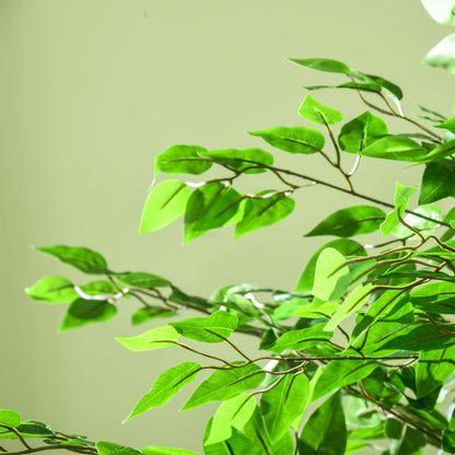 HOMCOM Künstlicher Ficus-Baum, realistisch, pflegeleicht, inkl. Topf, 180 cm hoch, Grün