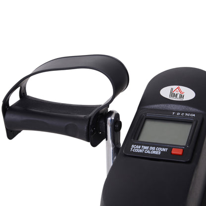 HOMCOM Mini Heimtrainer Arm-und Beintrainer Pedaltrainer für Senioren mit LCD-Display verstellbarer Widerstand Fitnessbike Hometrainer für Zuhause Heim Büro 35 x 40 x 31 cm Schwarz
