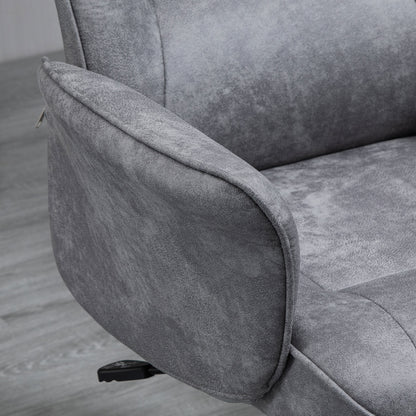 Vinsetto Bürostuhl mit Wippfunktion Schreibtischstuhl höhenverstellbarer Drehstuhl ergonomischer Arbeitsstuhl modern Belastbar bis 120 kg Mikrofaser Hellgrau 67 x 69 x 92-102 cm