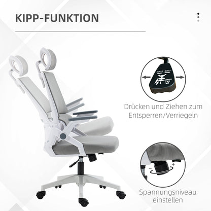 Vinsetto Bürostuhl Schreibtischstuhl Office-Stuhl، höhenverstellbar، 1 Kopfstütze، 58 × 61 × 119 سم. شوارتز