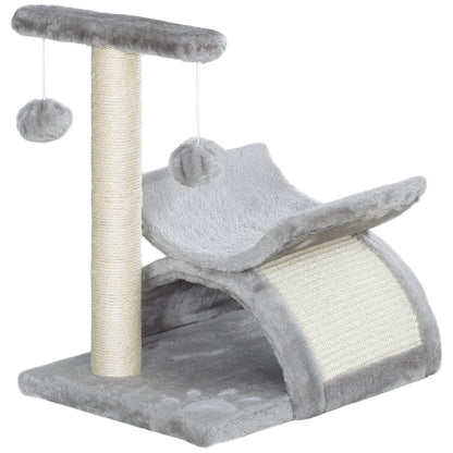 PawHut Kratzbaum klein Katzenkratzbaum Spielbaum Kratzstamm für Katzen mit Spielball Braun 40 x 30 x 43 cm