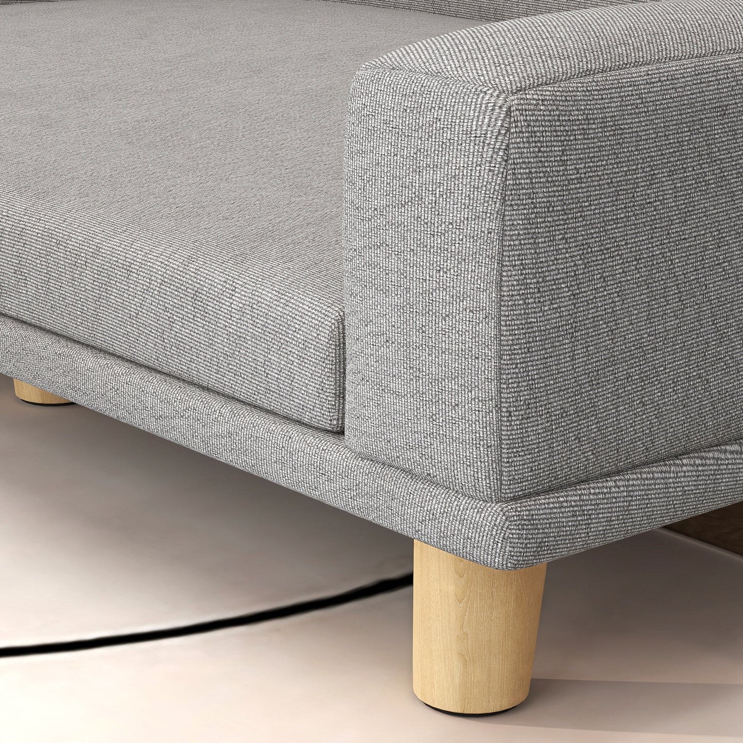 PawHut Hundesofa für große Hunde bis 30 kg, gepolsterte, Kiefernholzbeine, 98 x 67 x 25 cm, Grau