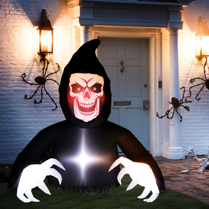 Outsunny Aufblasbare Halloween-Dekoration، Sensenmann، LED-Leuchten، Gebläse، Kabel
