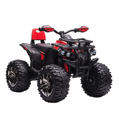 HOMCOM Elektro-Kinderquad, 3-8 km/h, 45 Min. Betriebszeit, LED-Scheinwerfer, Musikplayer mit USB, für Kinder 3 bis 5 Jahre