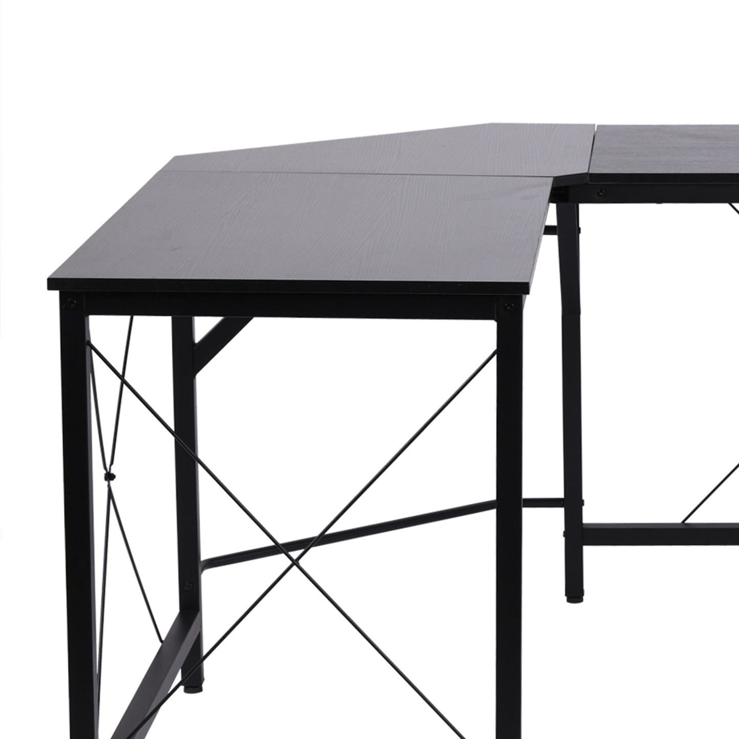 HOMCOM Computertisch Schreibtisch L-Form Eckschreibtisch Winkelschreibtisch MDF Schwarz 150 x 150 x 76 cm